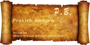 Prelich Barbara névjegykártya